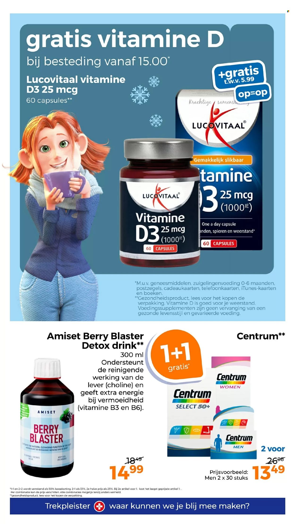 thumbnail - Trekpleister-aanbieding - 5-2-2024 - 11-2-2034 -  producten in de aanbieding - Blaster, Lucovitaal, Berry Blaster, d3, vitamine, Vitamine D3, Amiset. Pagina 24.