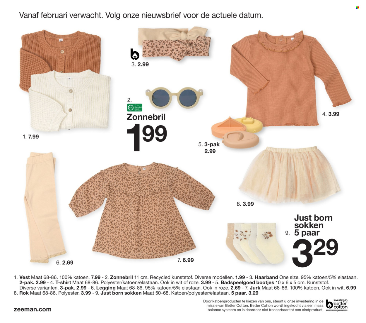 thumbnail - Zeeman-aanbieding - 1-2-2024 - 31-7-2024 -  producten in de aanbieding - jurk, rok, vest, leggings, sokken, zonnebril. Pagina 18.