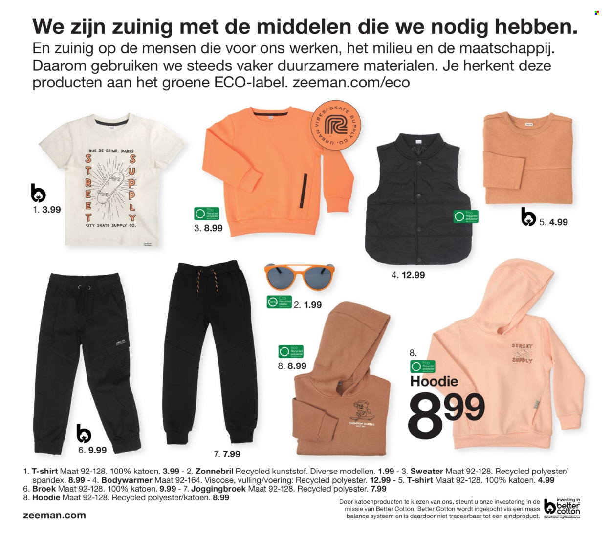 thumbnail - Zeeman-aanbieding - 1-2-2024 - 31-7-2024 -  producten in de aanbieding - bodywarmer, joggingbroek, broek, trui, hoodie, zonnebril. Pagina 30.