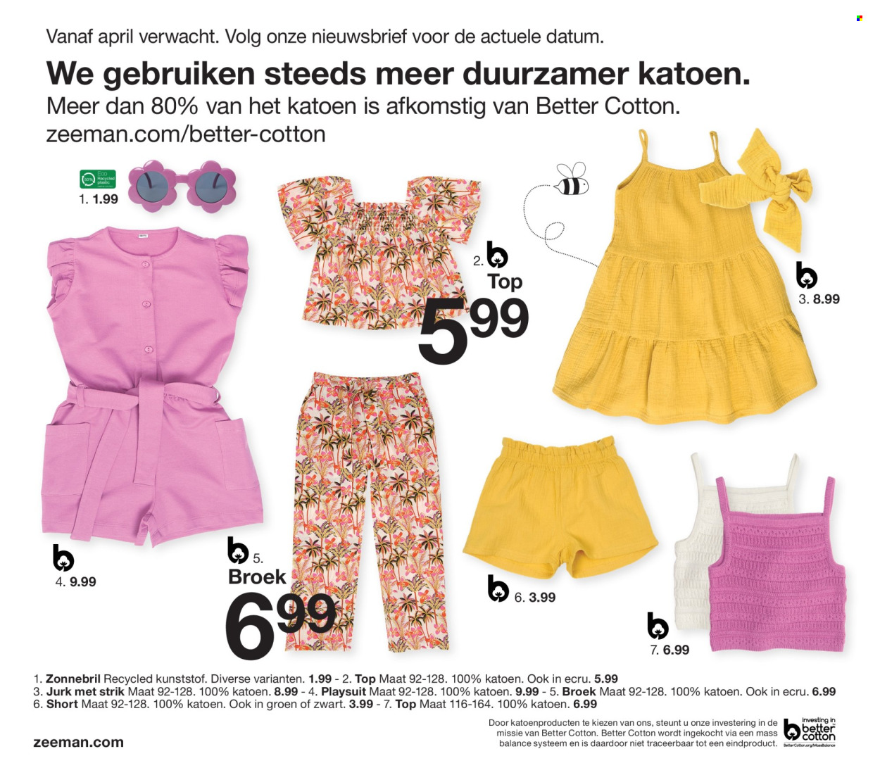 thumbnail - Zeeman-aanbieding - 1-2-2024 - 31-7-2024 -  producten in de aanbieding - short, broek, jurk, top, zonnebril. Pagina 34.