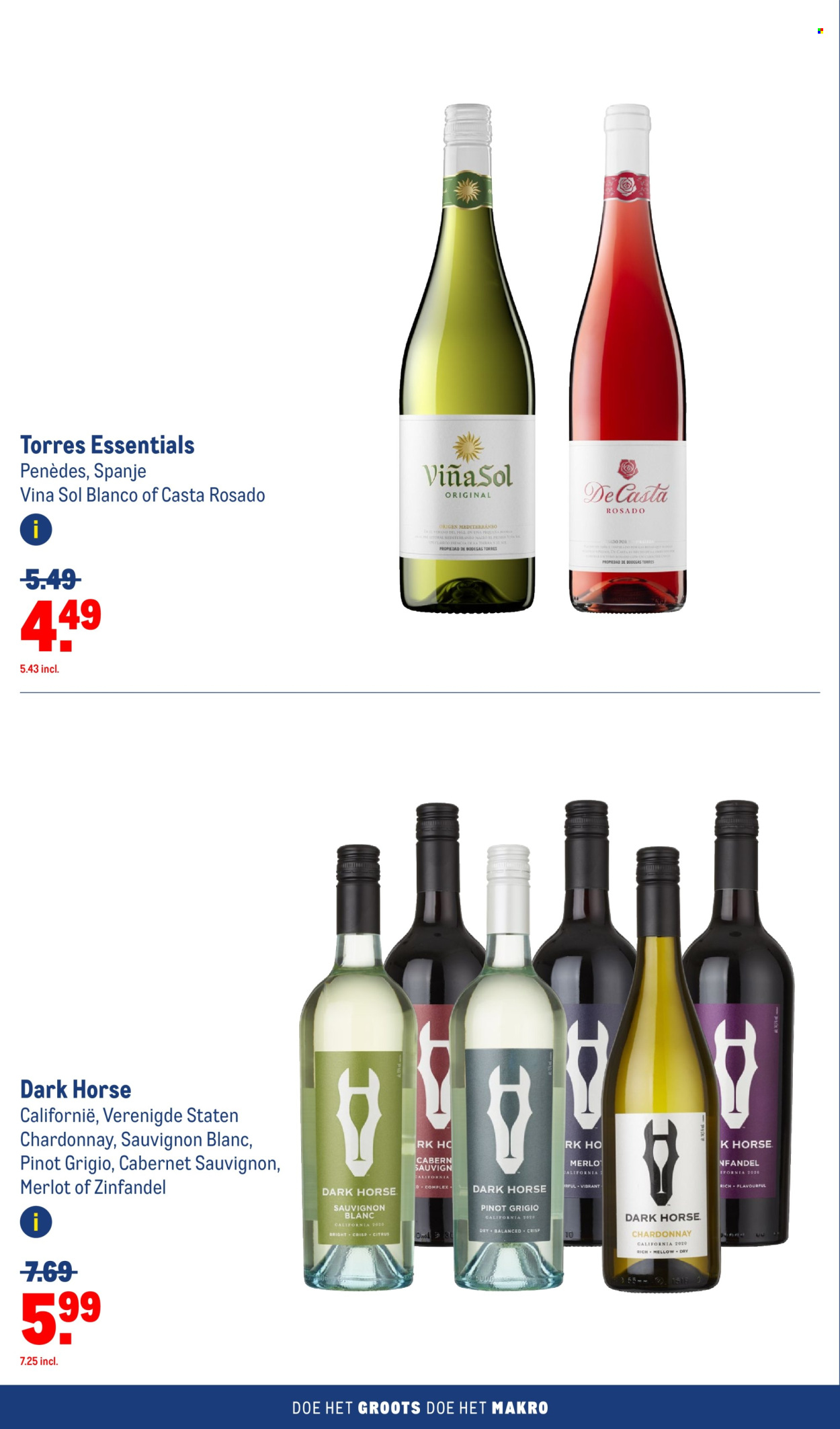 thumbnail - Makro-aanbieding - 14-2-2024 - 27-2-2024 -  producten in de aanbieding - alcohol, Cabernet Sauvignon, Chardonnay, Merlot, rode wijn, Sauvignon Blanc, witte wijn, wijn, Pinot Grigio, UNA. Pagina 24.