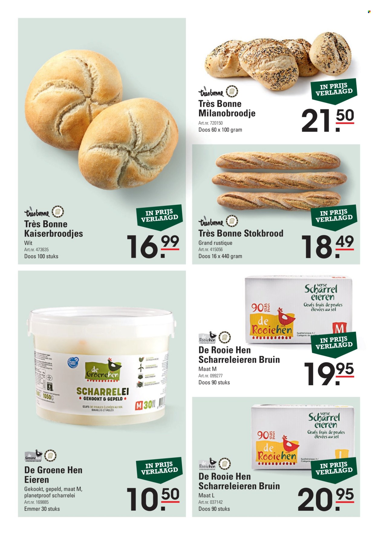 thumbnail - Sligro-aanbieding -  producten in de aanbieding - kaiserbroodjes, stokbrood, ei. Pagina 11.