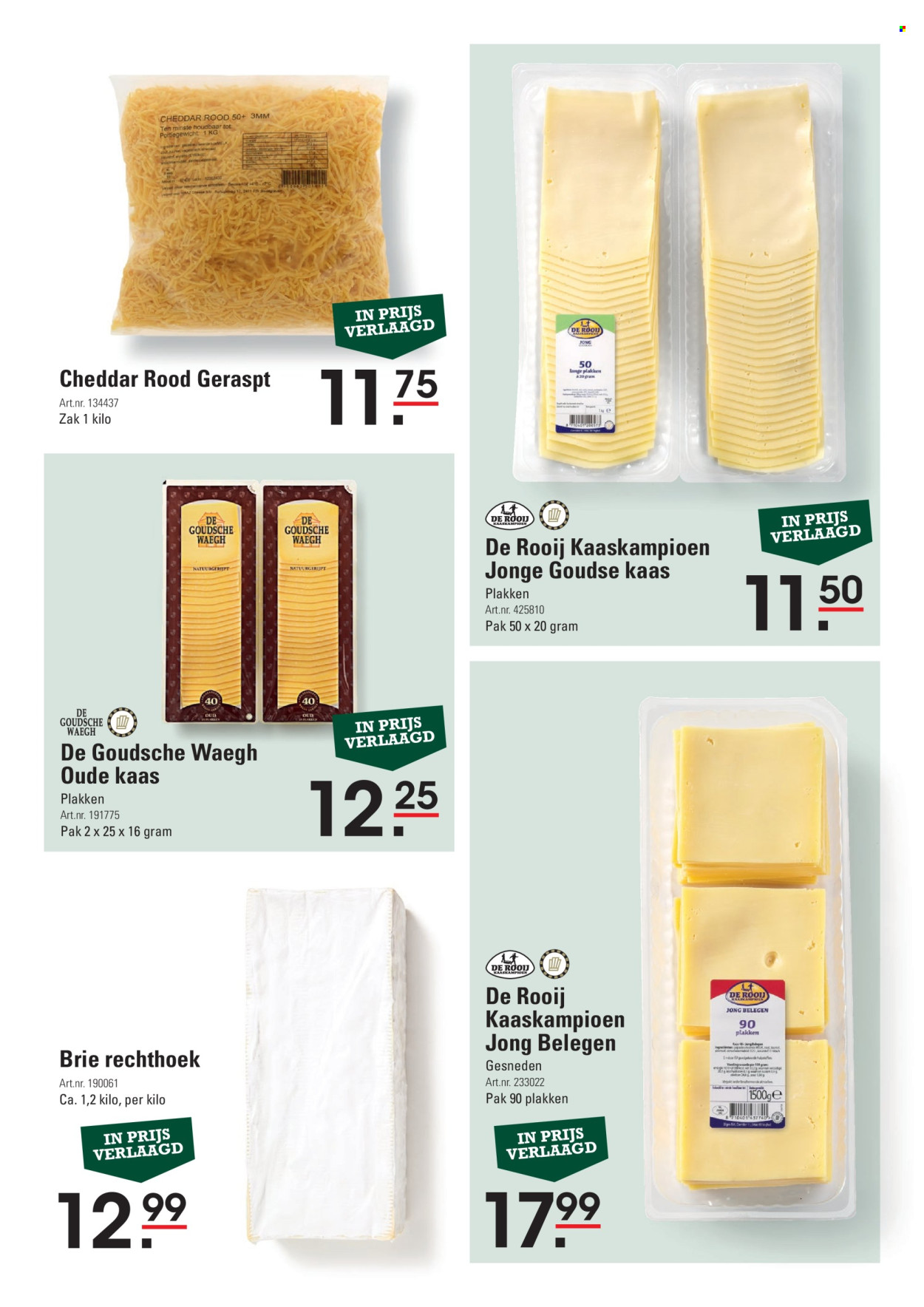 thumbnail - Sligro-aanbieding -  producten in de aanbieding - Cheddar, kaas, oude kaas, gouda, Brie. Pagina 12.