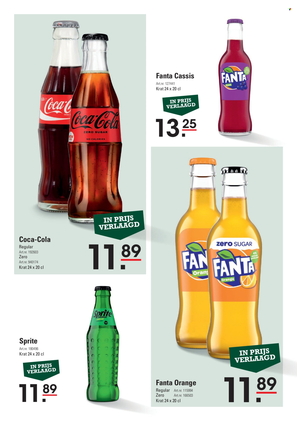 thumbnail - Sligro-aanbieding -  producten in de aanbieding - appelsap, Coca-Cola, Sprite, Fanta. Pagina 17.