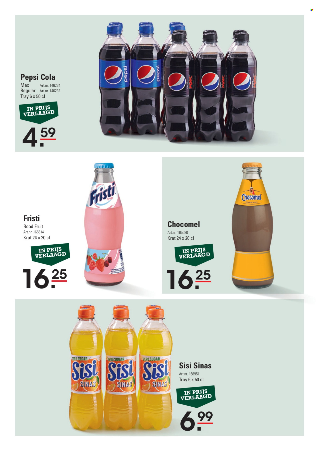 thumbnail - Sligro-aanbieding -  producten in de aanbieding - rode vruchten, chocolademelk, gearomatiseerde melk, Pepsi. Pagina 22.