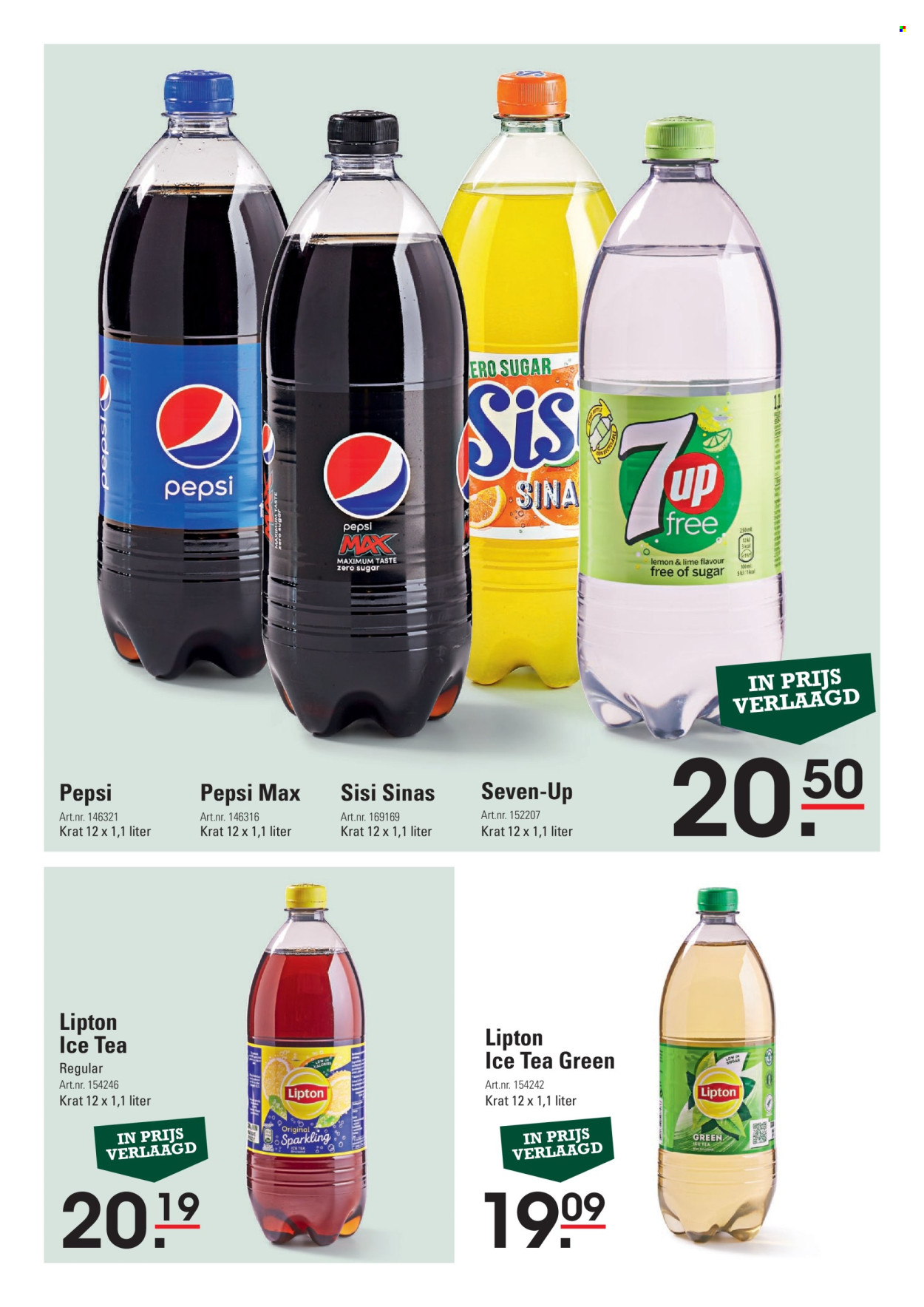 thumbnail - Sligro-aanbieding -  producten in de aanbieding - Lipton, Pepsi, ice tea, Lipton Ice Tea, thee. Pagina 23.