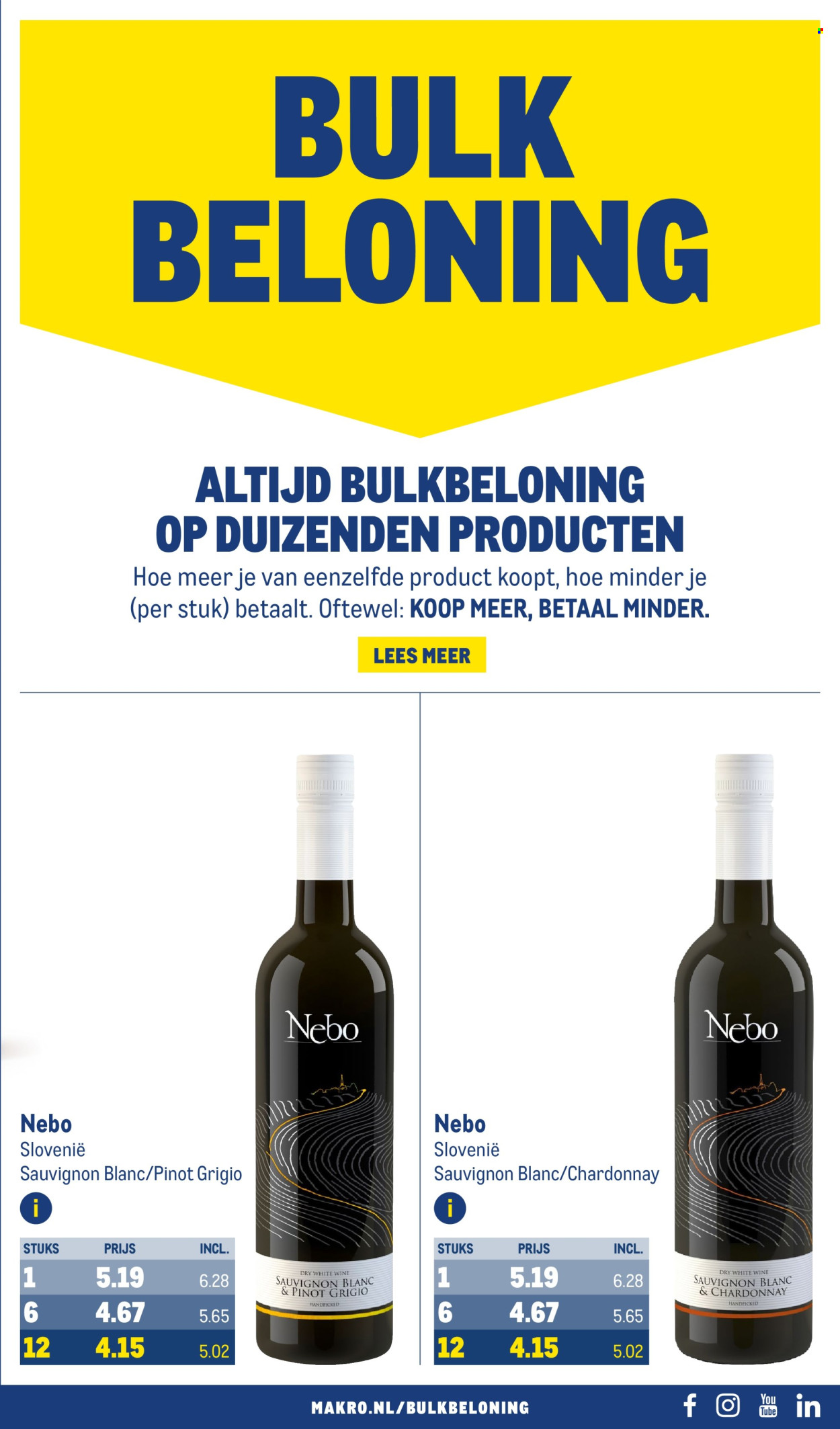 thumbnail - Makro-aanbieding - 10-4-2024 - 7-5-2024 -  producten in de aanbieding - alcohol, Chardonnay, Sauvignon Blanc, witte wijn, wijn, Pinot Grigio. Pagina 55.