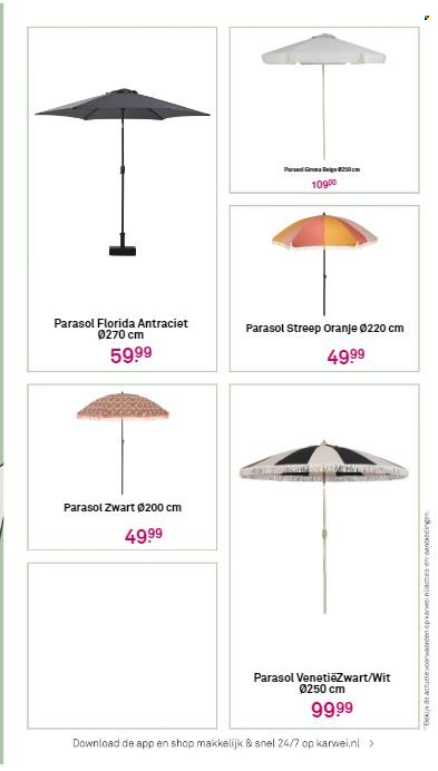 thumbnail - Karwei-aanbieding -  producten in de aanbieding - parasol. Pagina 43.