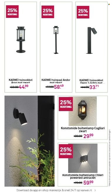 thumbnail - Karwei-aanbieding -  producten in de aanbieding - buitenlamp. Pagina 67.