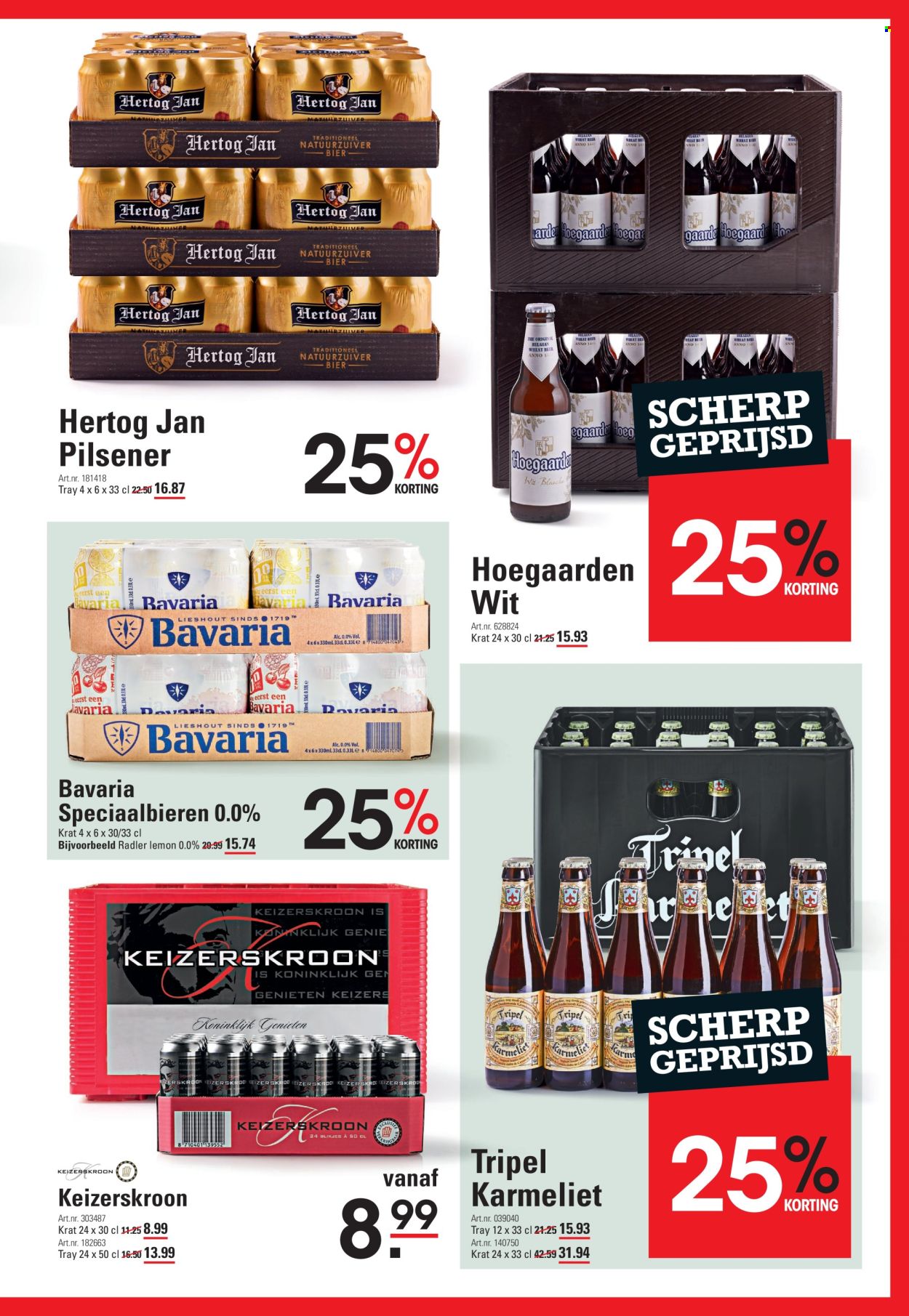 thumbnail - Sligro-aanbieding - 15-4-2024 - 13-5-2024 -  producten in de aanbieding - pilsener, Hertog Jan, Keizerskroon, Bavaria, bier, Radler, alcohol. Pagina 9.
