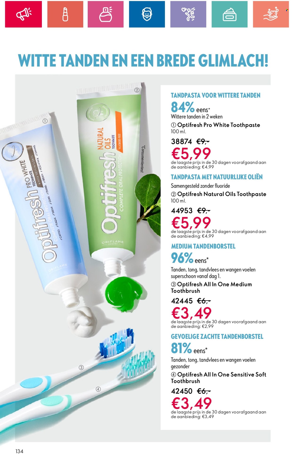thumbnail - Oriflame-aanbieding - 18-4-2024 - 8-5-2024 -  producten in de aanbieding - tandenborstel, tandpasta. Pagina 134.
