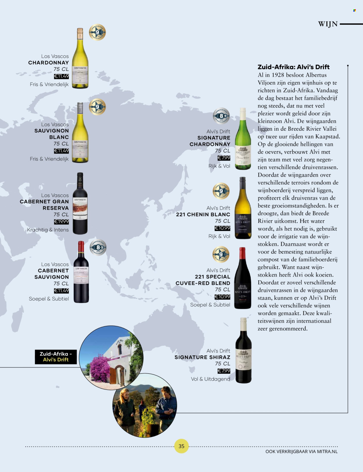 thumbnail - Mitra-aanbieding -  producten in de aanbieding - alcohol, Cabernet Sauvignon, Chardonnay, rode wijn, Sauvignon Blanc, witte wijn, wijn, Shiraz. Pagina 35.