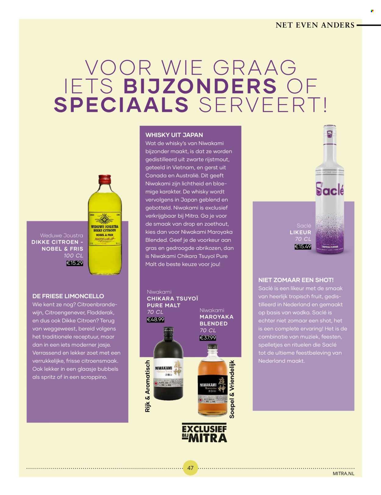 thumbnail - Mitra-aanbieding -  producten in de aanbieding - alcohol, Limoncello, whisky, likeur. Pagina 47.