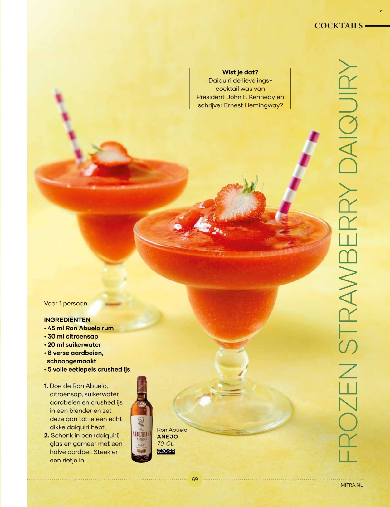 thumbnail - Mitra-aanbieding -  producten in de aanbieding - alcohol, citroensap, rum, glazen, Frozen. Pagina 69.