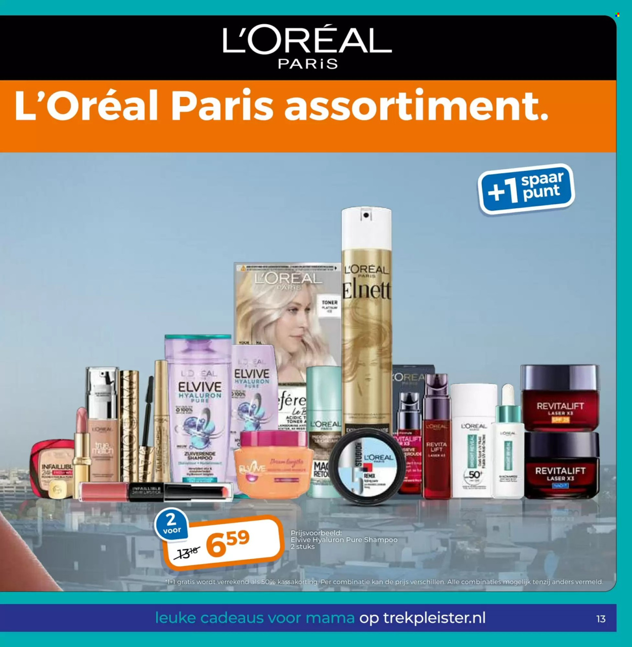 thumbnail - Trekpleister-aanbieding - 23-4-2024 - 5-5-2024 -  producten in de aanbieding - L’oréal, shampoo, Elvive. Pagina 13.