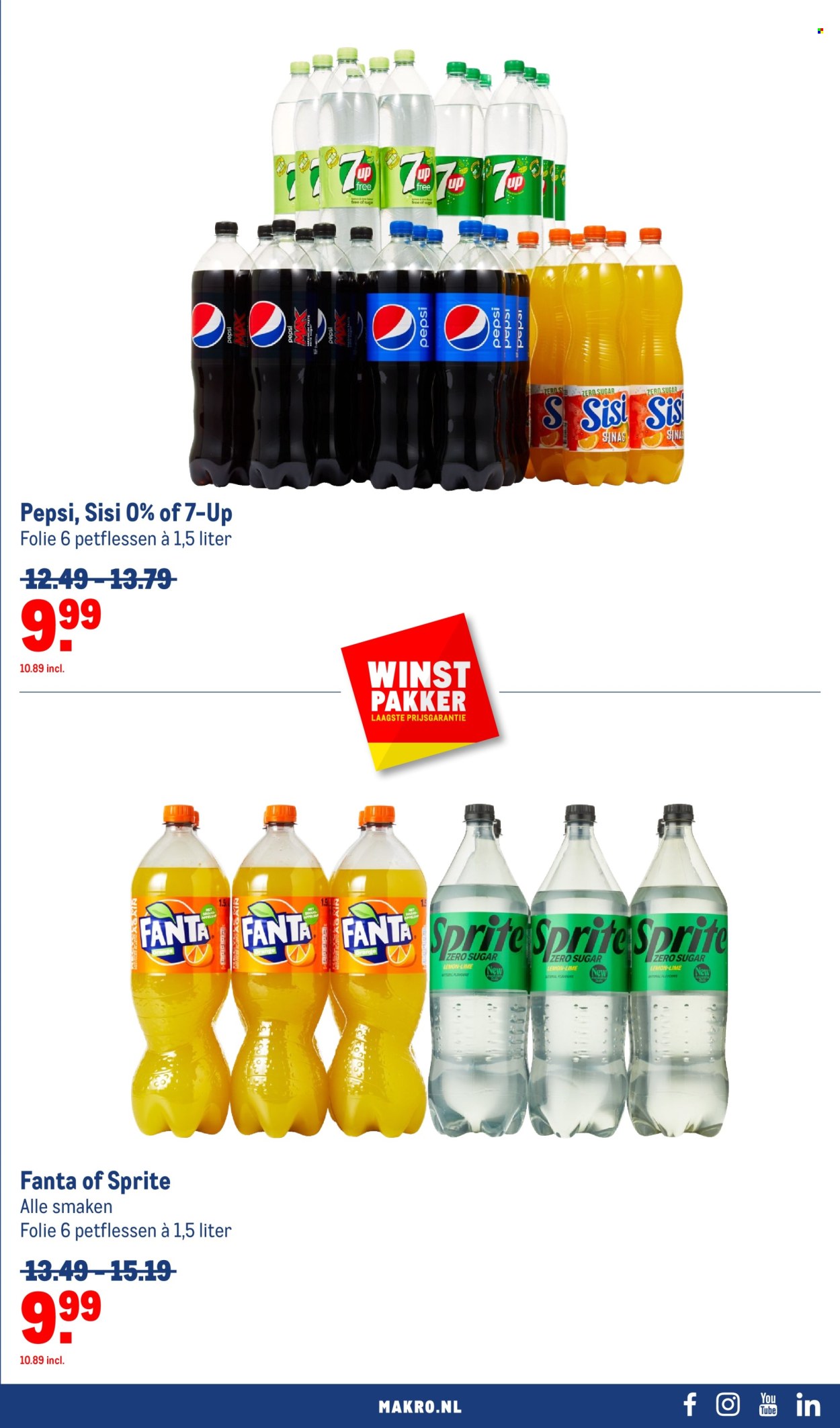 thumbnail - Makro-aanbieding - 24-4-2024 - 7-5-2024 -  producten in de aanbieding - Pepsi, Sprite, Fanta. Pagina 11.