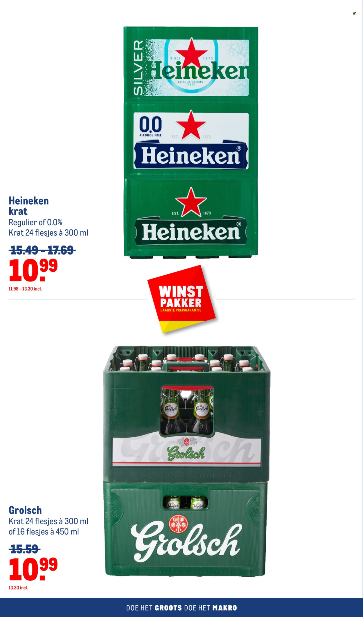 thumbnail - Makro-aanbieding - 24-4-2024 - 7-5-2024 -  producten in de aanbieding - Heineken, Grolsch, bier, alcohol. Pagina 14.