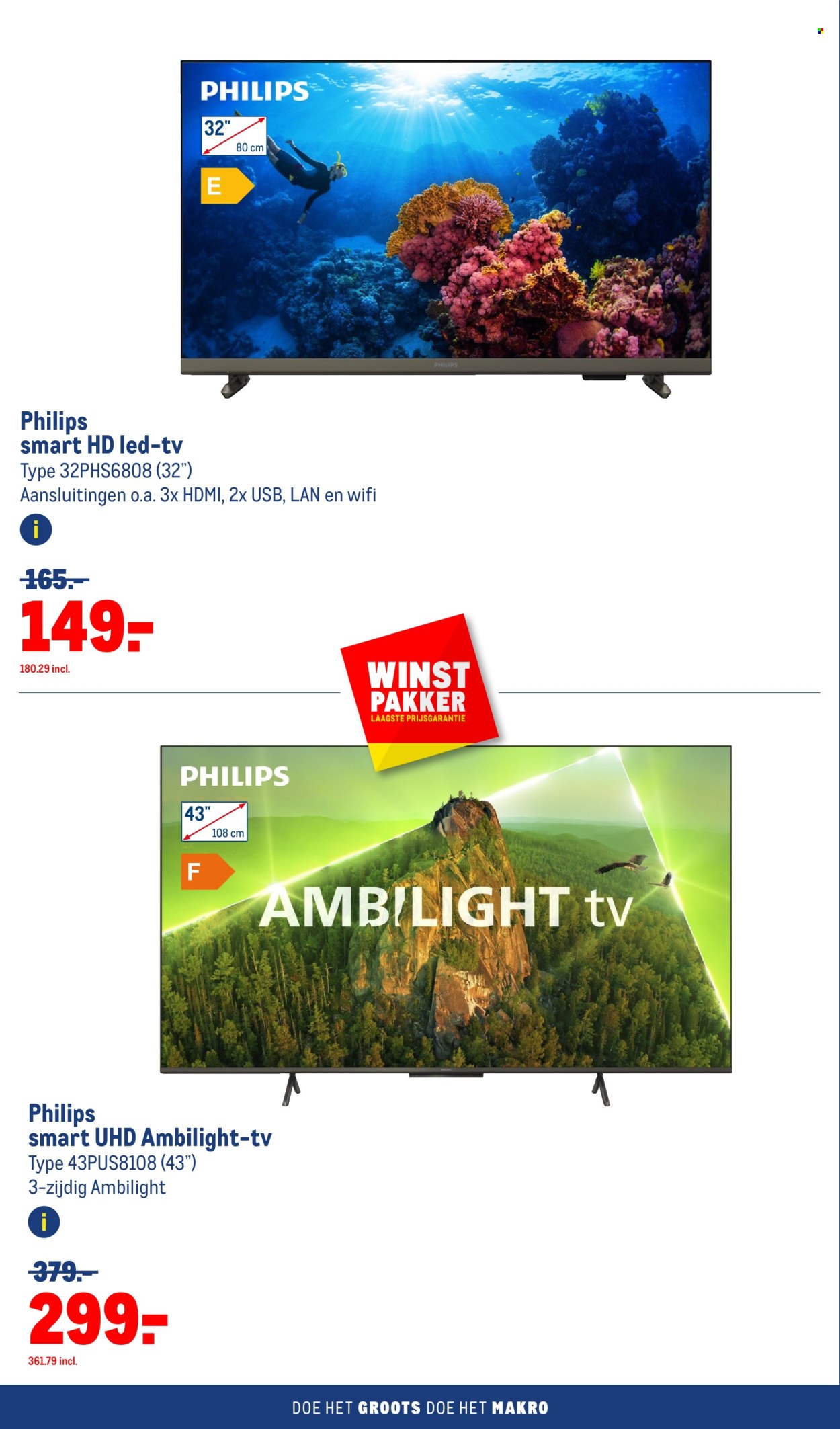thumbnail - Makro-aanbieding - 24-4-2024 - 7-5-2024 -  producten in de aanbieding - Philips, HDMI, TV, led lamp. Pagina 4.