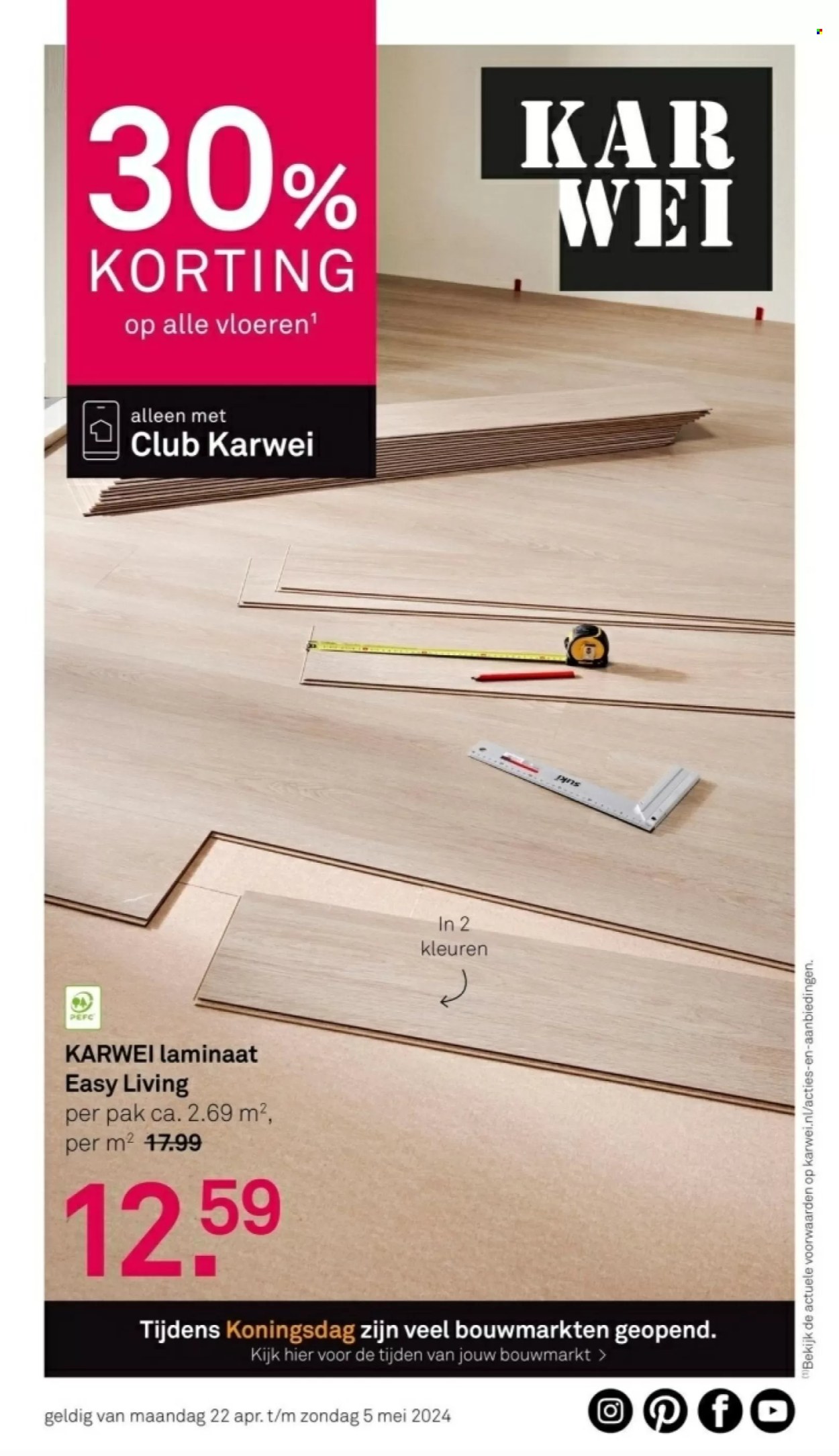thumbnail - Karwei-aanbieding - 22-4-2024 - 5-5-2024 -  producten in de aanbieding - laminaat, vloeren. Pagina 1.