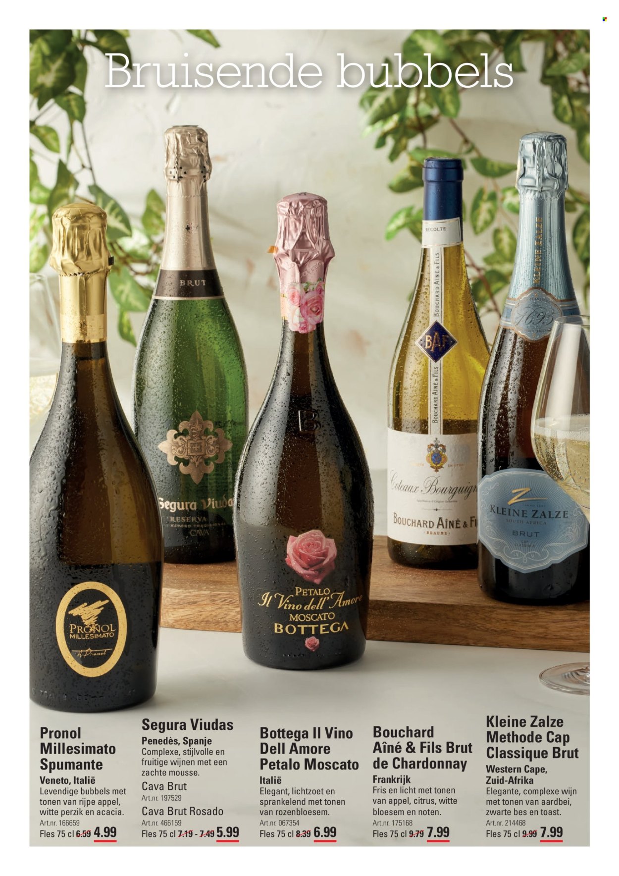 thumbnail - Sligro-aanbieding - 25-4-2024 - 13-5-2024 -  producten in de aanbieding - alcohol, Cava, Chardonnay, Spumante, witte wijn, wijn, Frankrijk, fles. Pagina 2.