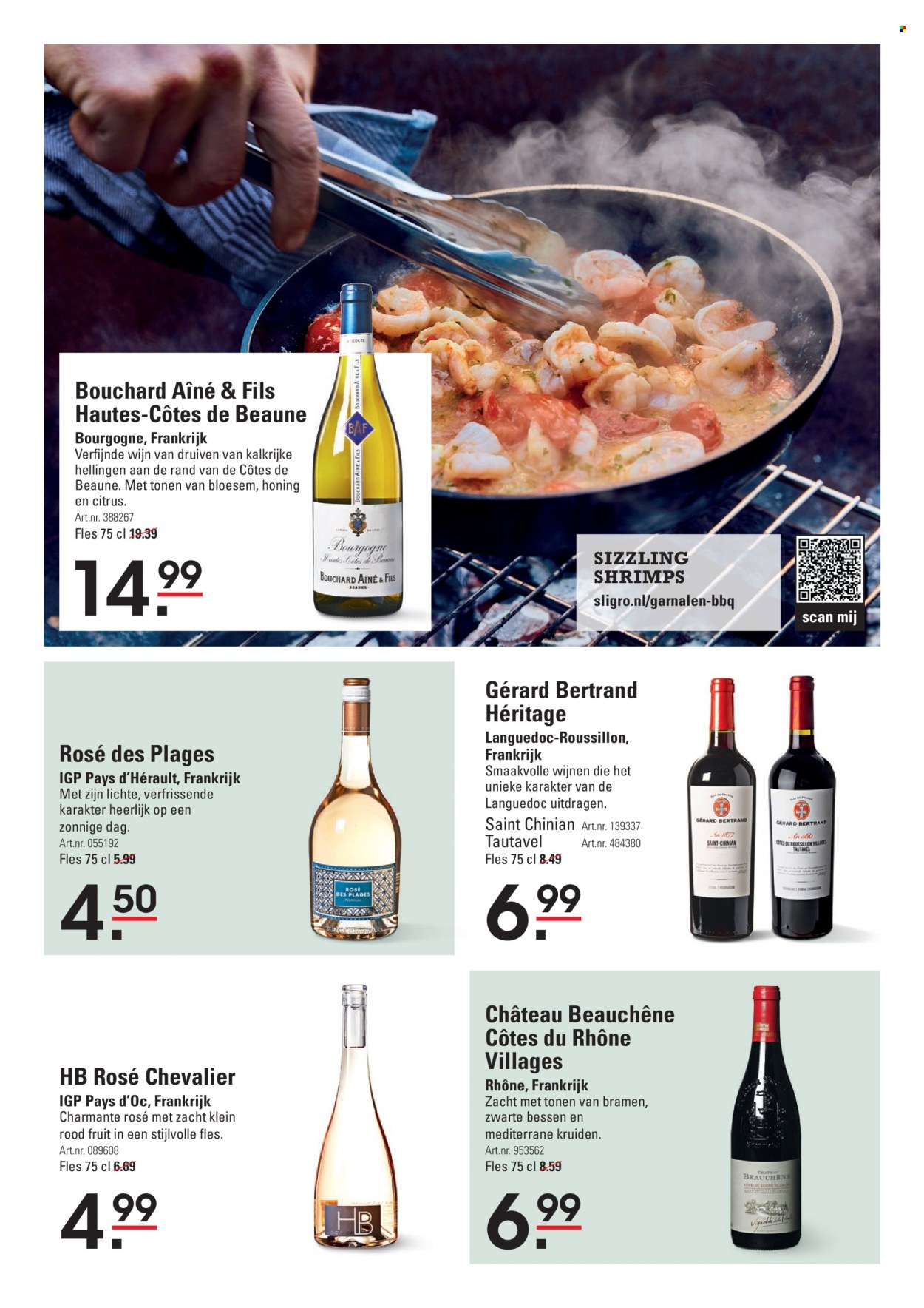 thumbnail - Sligro-aanbieding - 25-4-2024 - 13-5-2024 -  producten in de aanbieding - alcohol, bramen, rode vruchten, kruiden, BBQ, honing, Côtes du Rhône, wijn, Frankrijk, fles. Pagina 3.