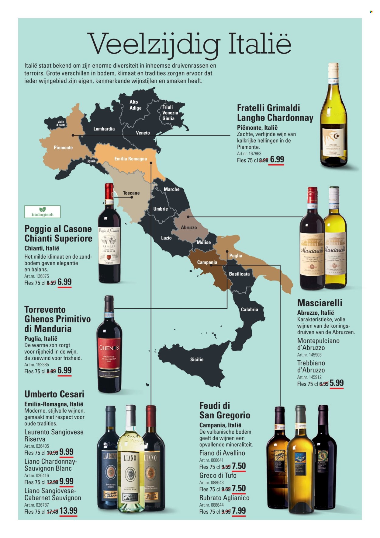 thumbnail - Sligro-aanbieding - 25-4-2024 - 13-5-2024 -  producten in de aanbieding - alcohol, Chardonnay, Chianti, Montepulciano, rode wijn, witte wijn, wijn, fles. Pagina 4.