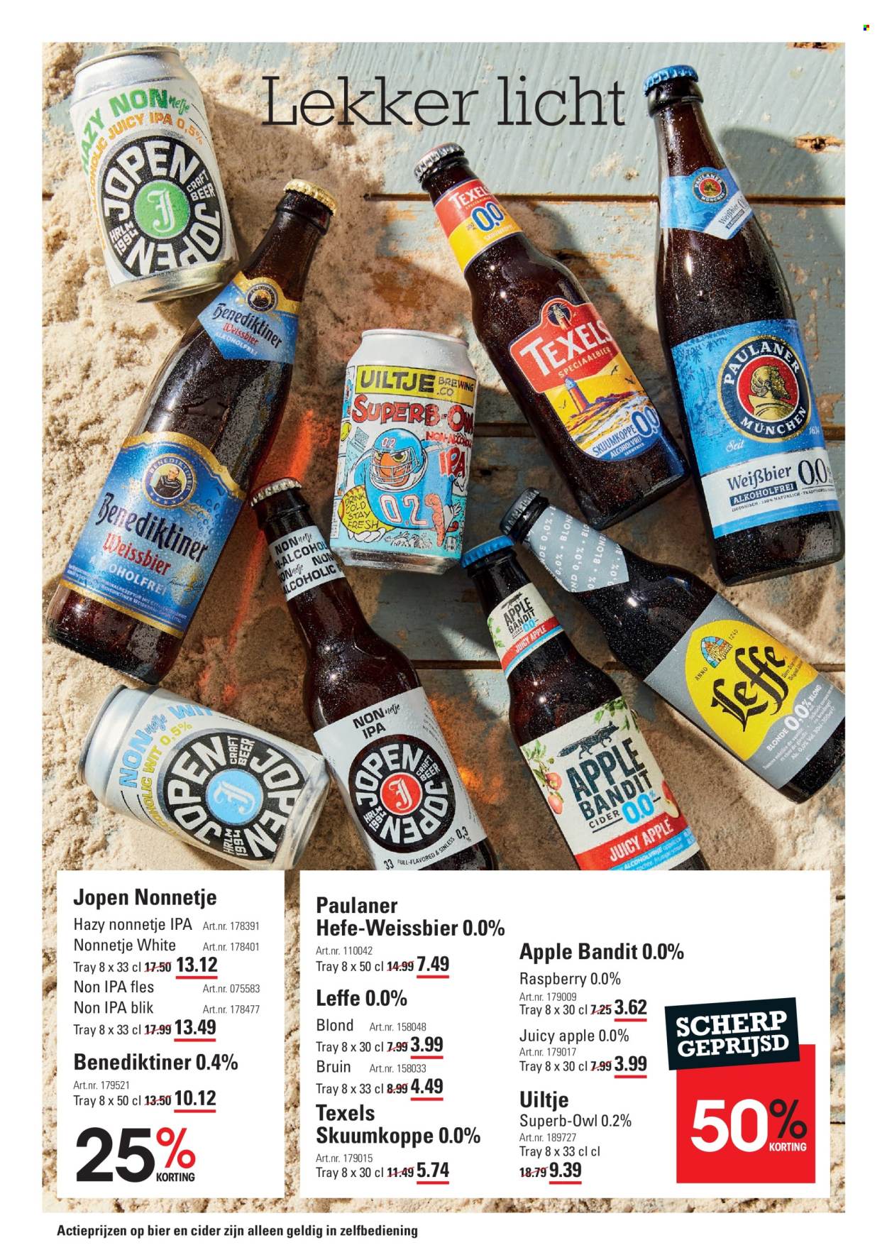 thumbnail - Sligro-aanbieding - 25-4-2024 - 13-5-2024 -  producten in de aanbieding - Leffe, bier, IPA, alcohol, appelcider, fles. Pagina 8.