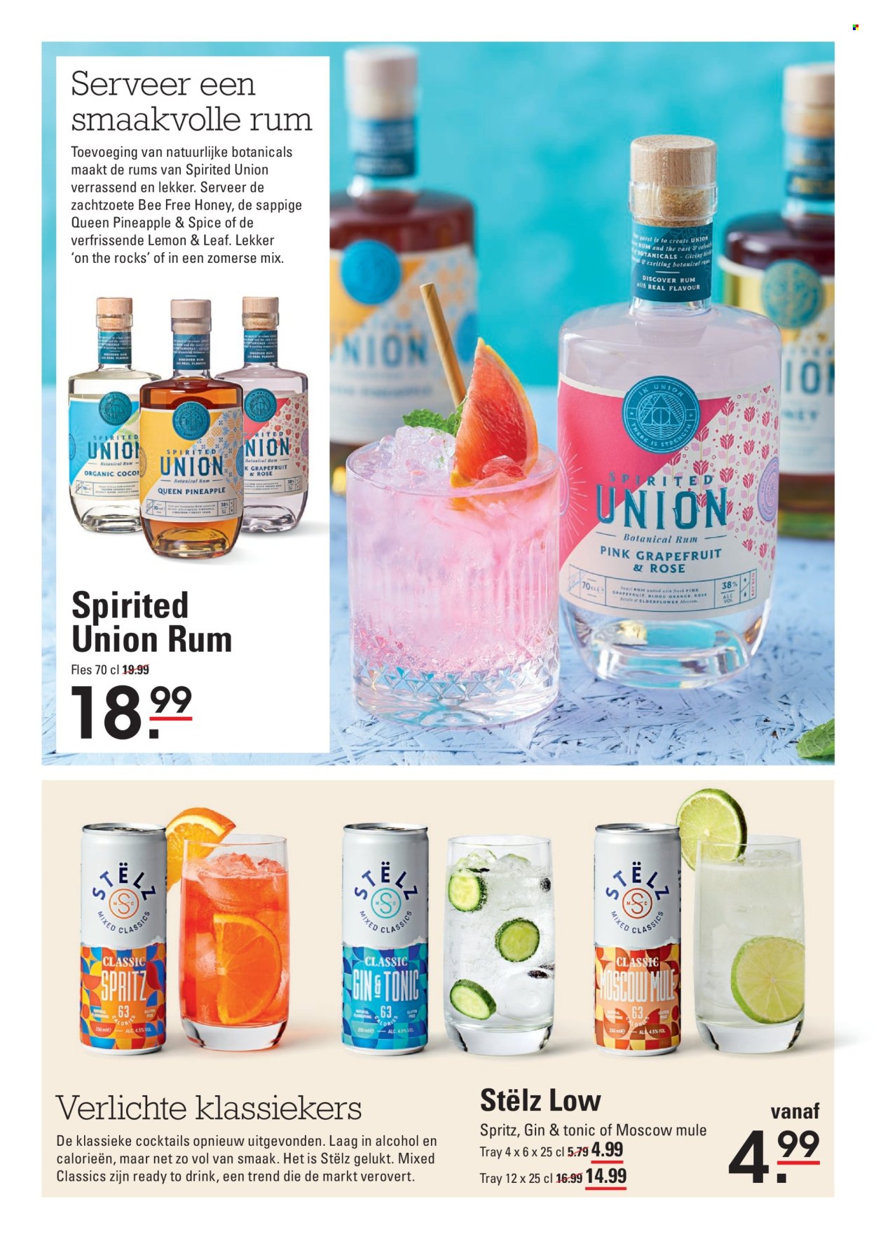 thumbnail - Sligro-aanbieding - 25-4-2024 - 13-5-2024 -  producten in de aanbieding - alcohol, grapefruit, rum, gin, fles. Pagina 14.