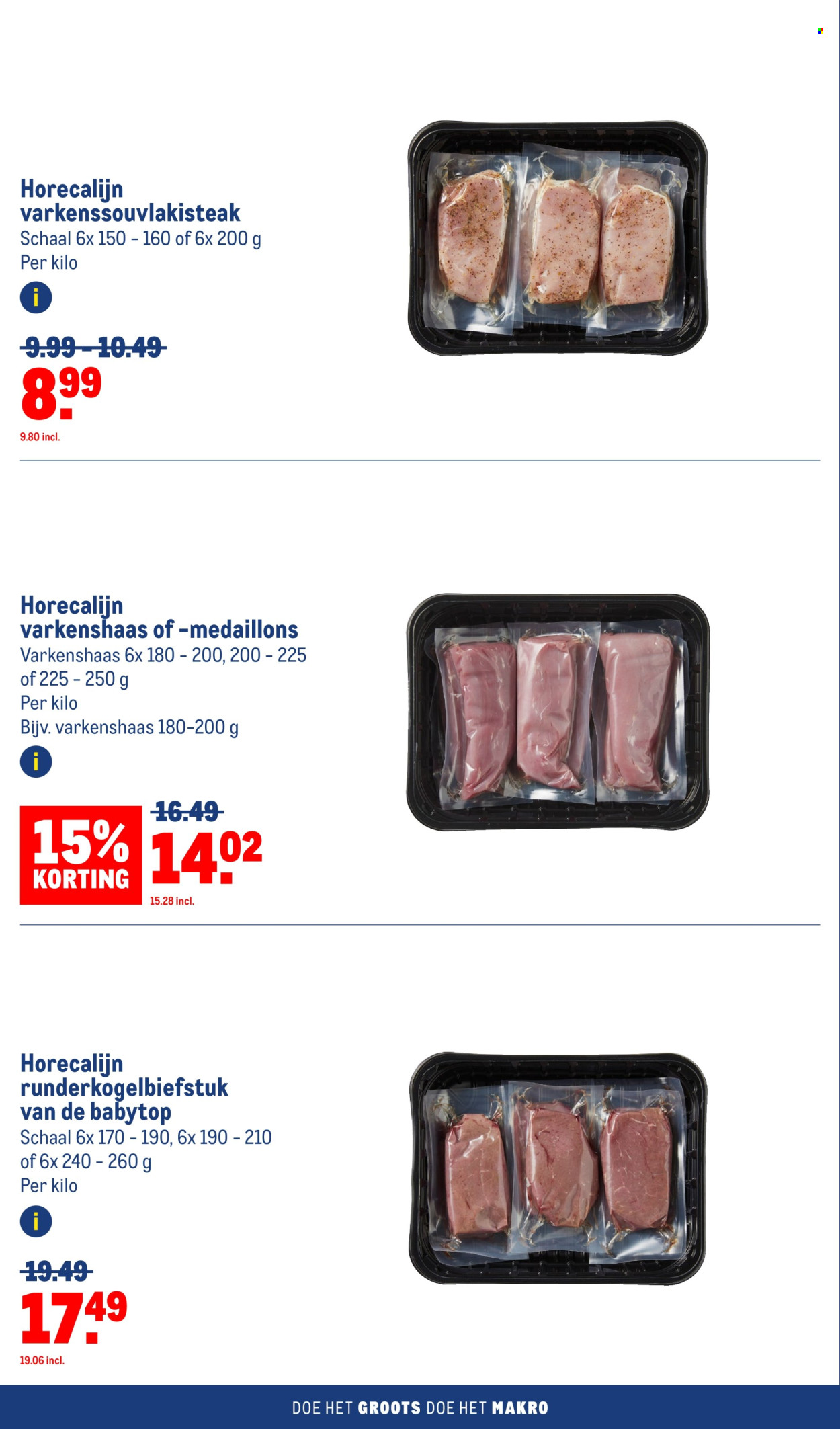 thumbnail - Makro-aanbieding - 24-4-2024 - 21-5-2024 -  producten in de aanbieding - varkenshaas, varkensvlees, schaaltjes. Pagina 8.