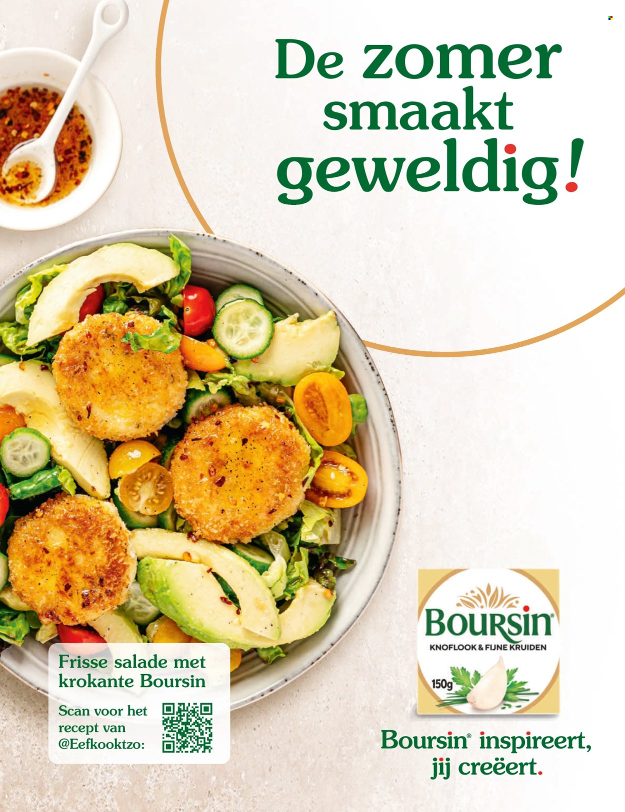 thumbnail - Albert Heijn-aanbieding -  producten in de aanbieding - salade, Boursin, kruiden. Pagina 28.