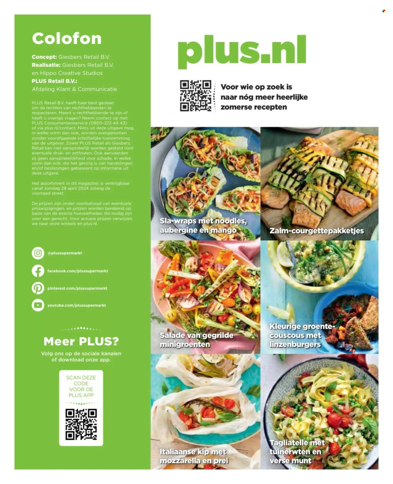 thumbnail - Plus-aanbieding -  producten in de aanbieding - wraps, sla, salade, mango, kip, zalm, tagliatelle, couscous, munt. Pagina 59.