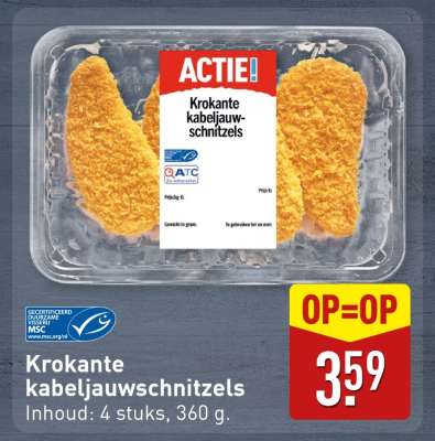 Krokante kabeljauwschnitzels