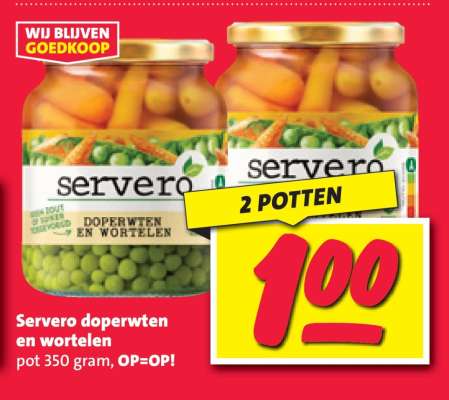 Servero doperwten en wortelen
