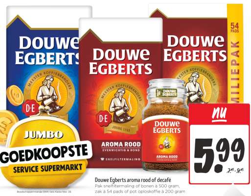 Douwe Egberts aroma rood of decafé