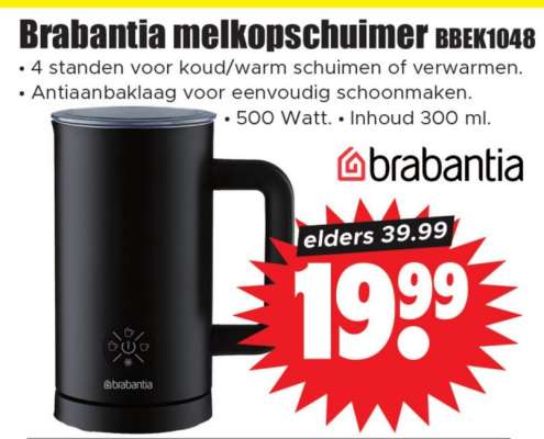 Brabantia melkopschuimer BBEK1048