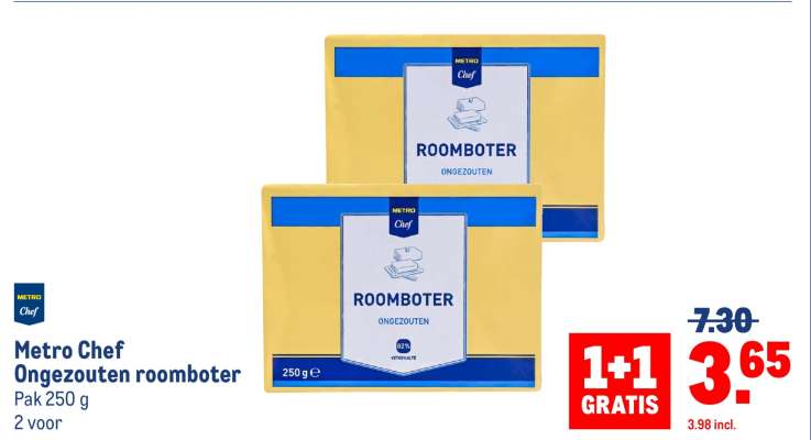 Metro Chef ongezouten roomboter