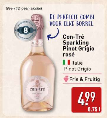 Con-tré sparkling Pinot Grigio rosé