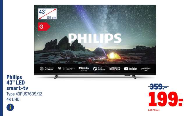 Philips 43” LED smart-tv