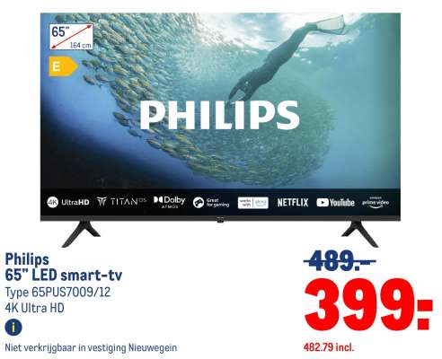 Philips 65” LED smart-tv