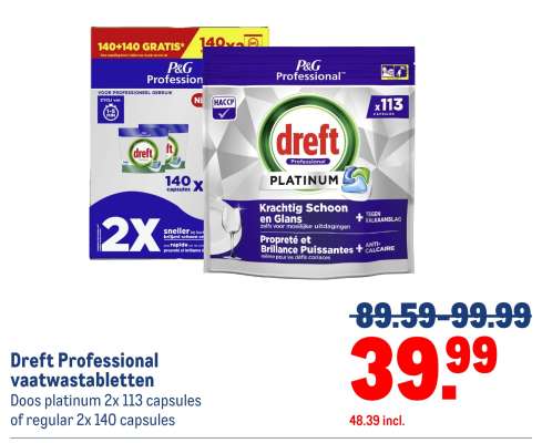 Dreft Professional vaatwastabletten