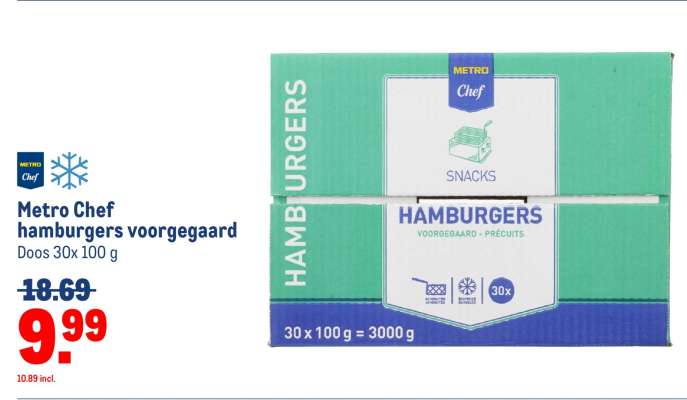 Metro Chef hamburgers voorgegaard