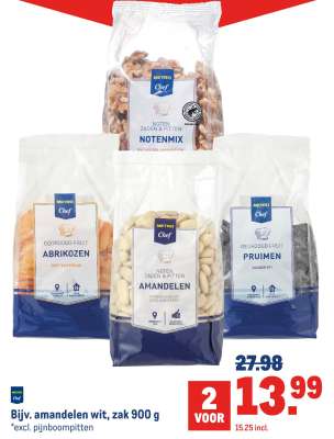Amandelen wit, zak 900 g