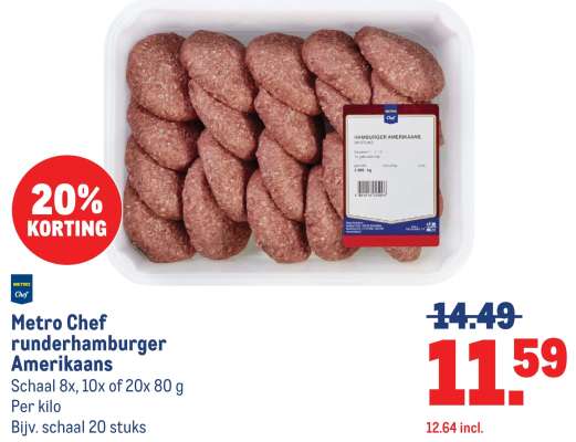 Metro Chef runderhamburger Amerikaans