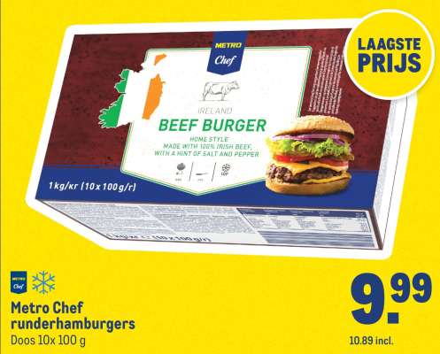 Metro Chef runderhamburgers