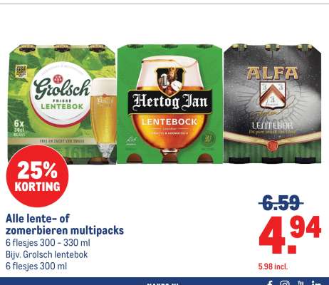 Alle lente- of zomerbieren multipacks