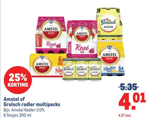 Amstel of Grolsch radler multipacks