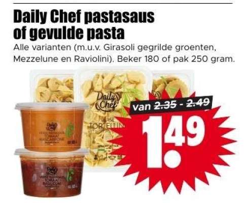 Daily Chef pastasaus of gevulde pasta