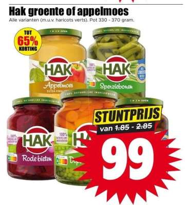 Hak groente of appelmoes