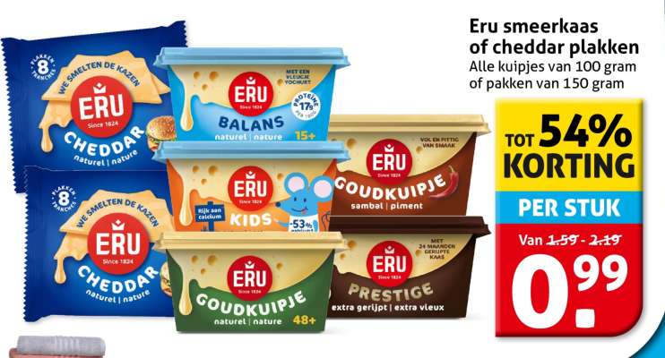 Eru smeerkaas of cheddar plakken