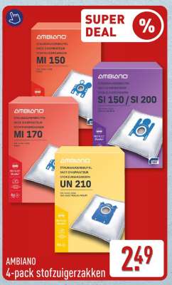 AMBIANO 4-pack stofzuigerzakken